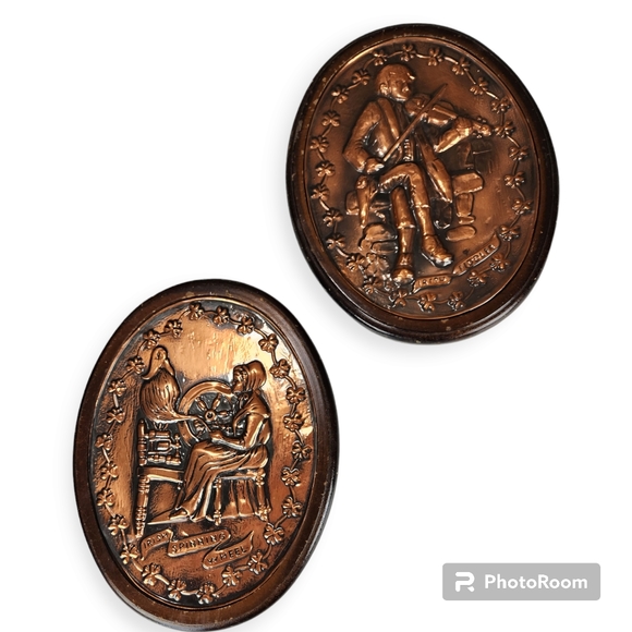 Vintage Eddie O'Neill Celtic Art Copper Murals (Set of 2) - Picture 10 of 10